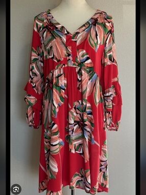 Anthropologie fig and flower Magenta Floral Print Blouse